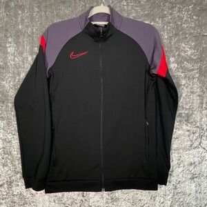 Nike Black and Purple Kids Jacket with Red Details